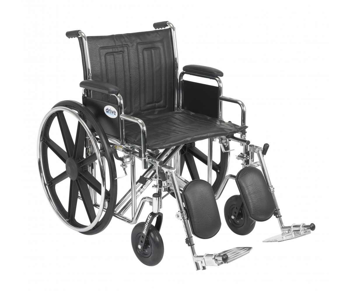 Sentra EC Heavy Duty Wheelchair with Detachable Desk Arms and Elevating Leg Rest