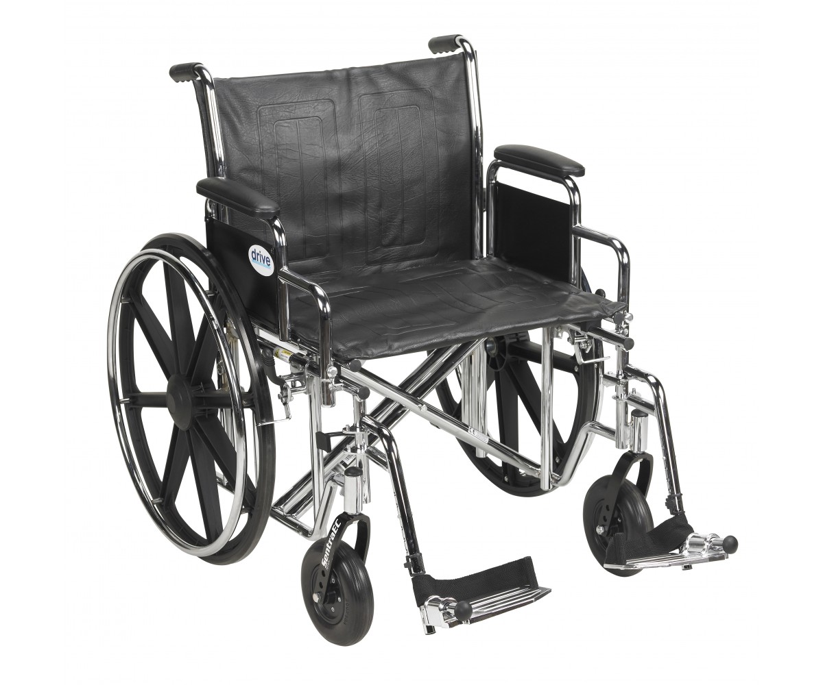 Sentra EC Heavy Duty Wheelchair with Detachable Desk Arms and Swing Away Footrest