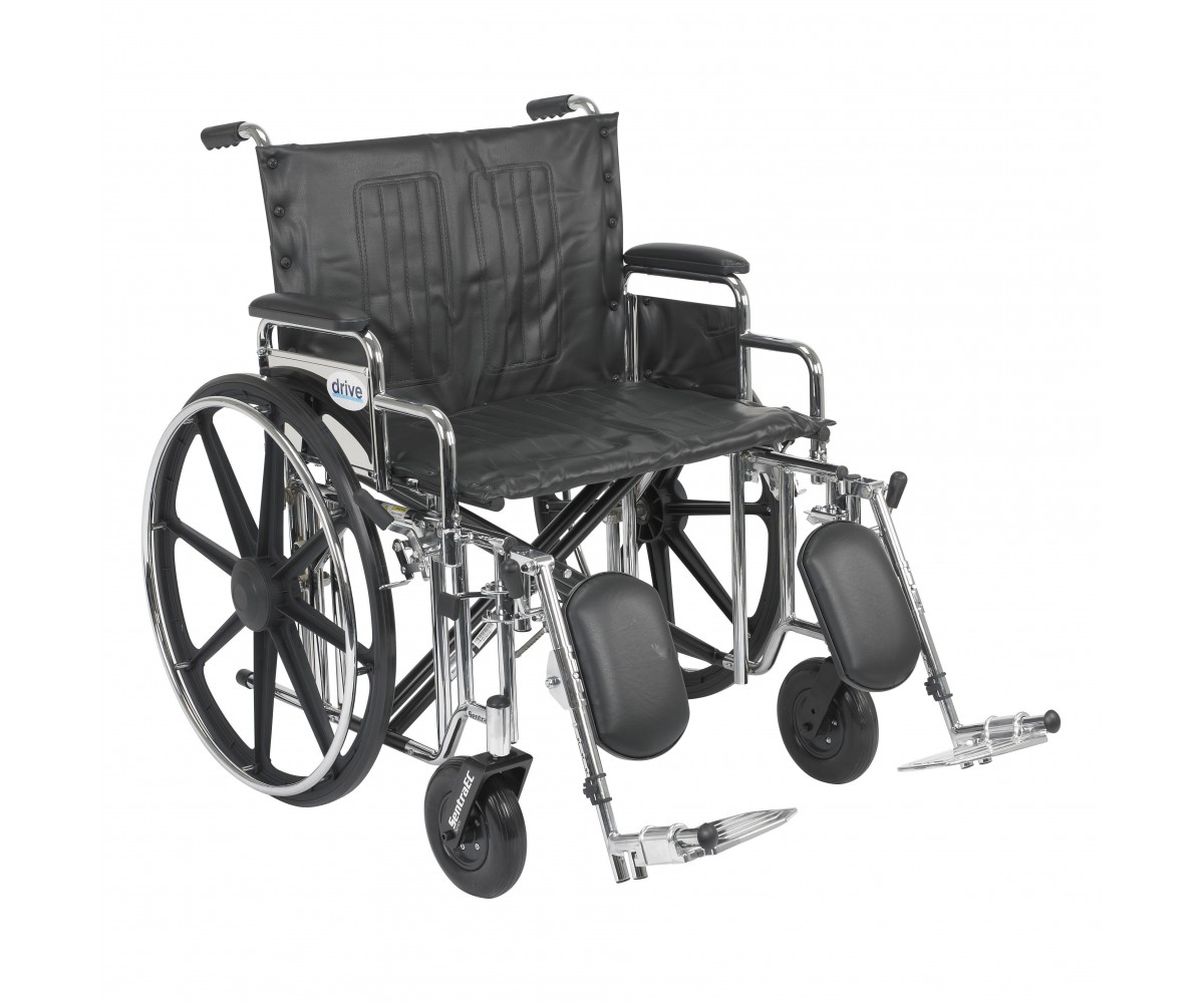 Sentra Extra Heavy Duty Wheelchair with Detachable Desk Arms and Elevating Leg Rest