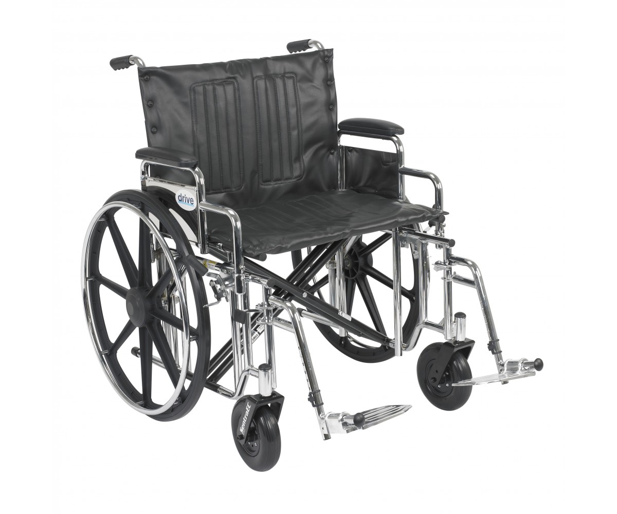 Sentra Extra Heavy Duty Wheelchair with Detachable Desk Arms and Swing Away Footrest