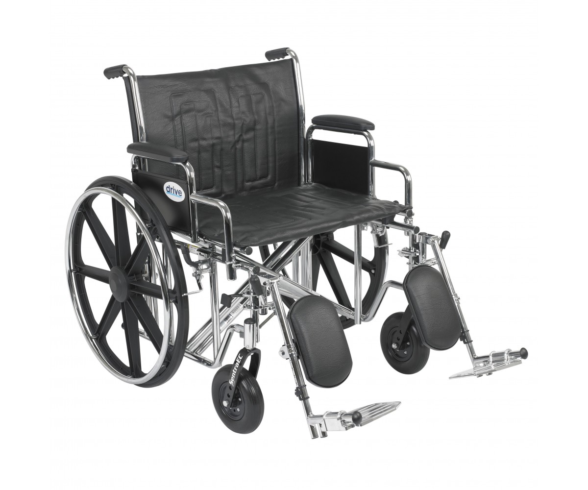 Sentra EC Heavy Duty Wheelchair with Detachable Desk Arms and Elevating Leg Rest