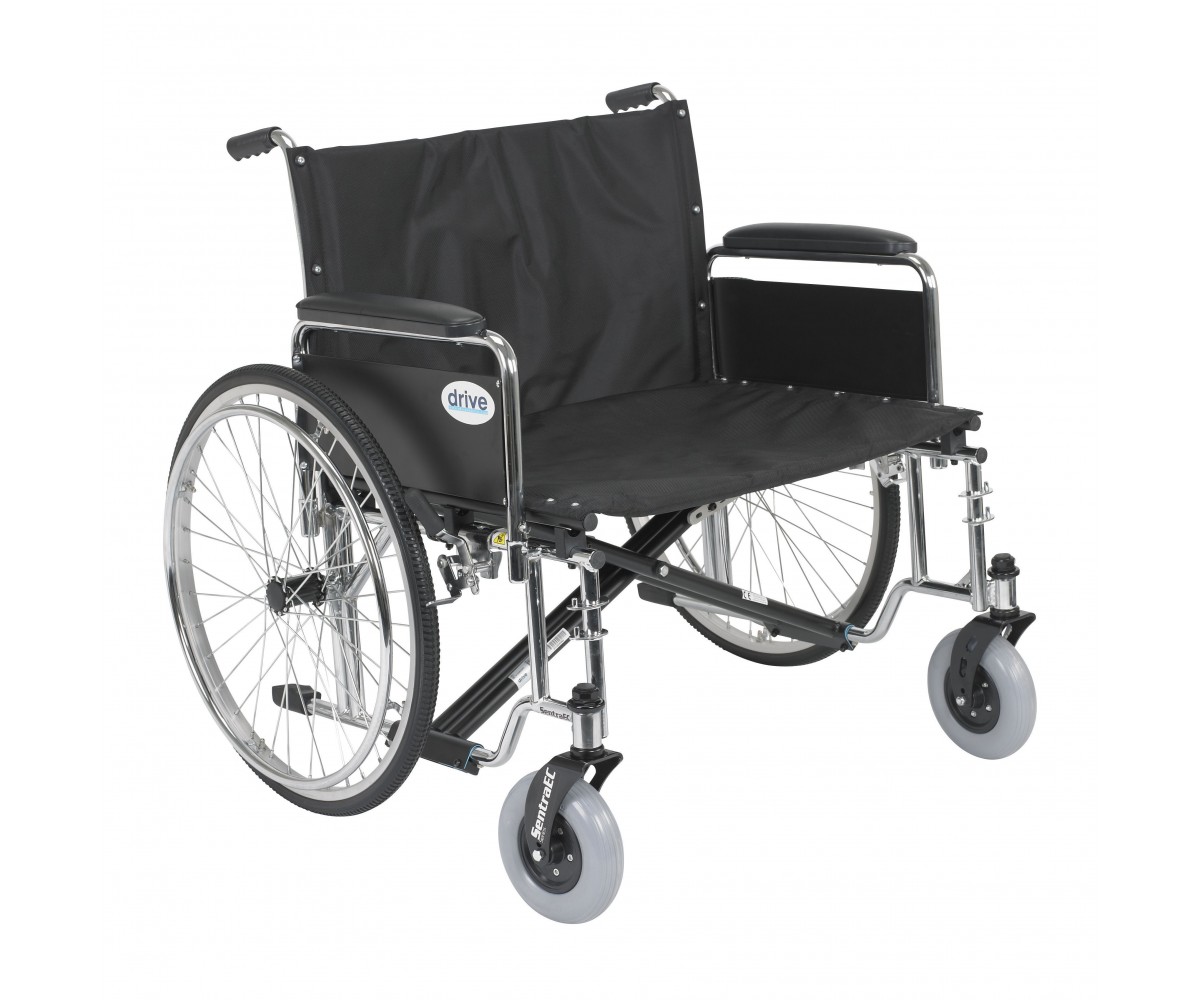 Sentra EC Heavy Duty Extra Wide Wheelchair with Detachable Full Arms