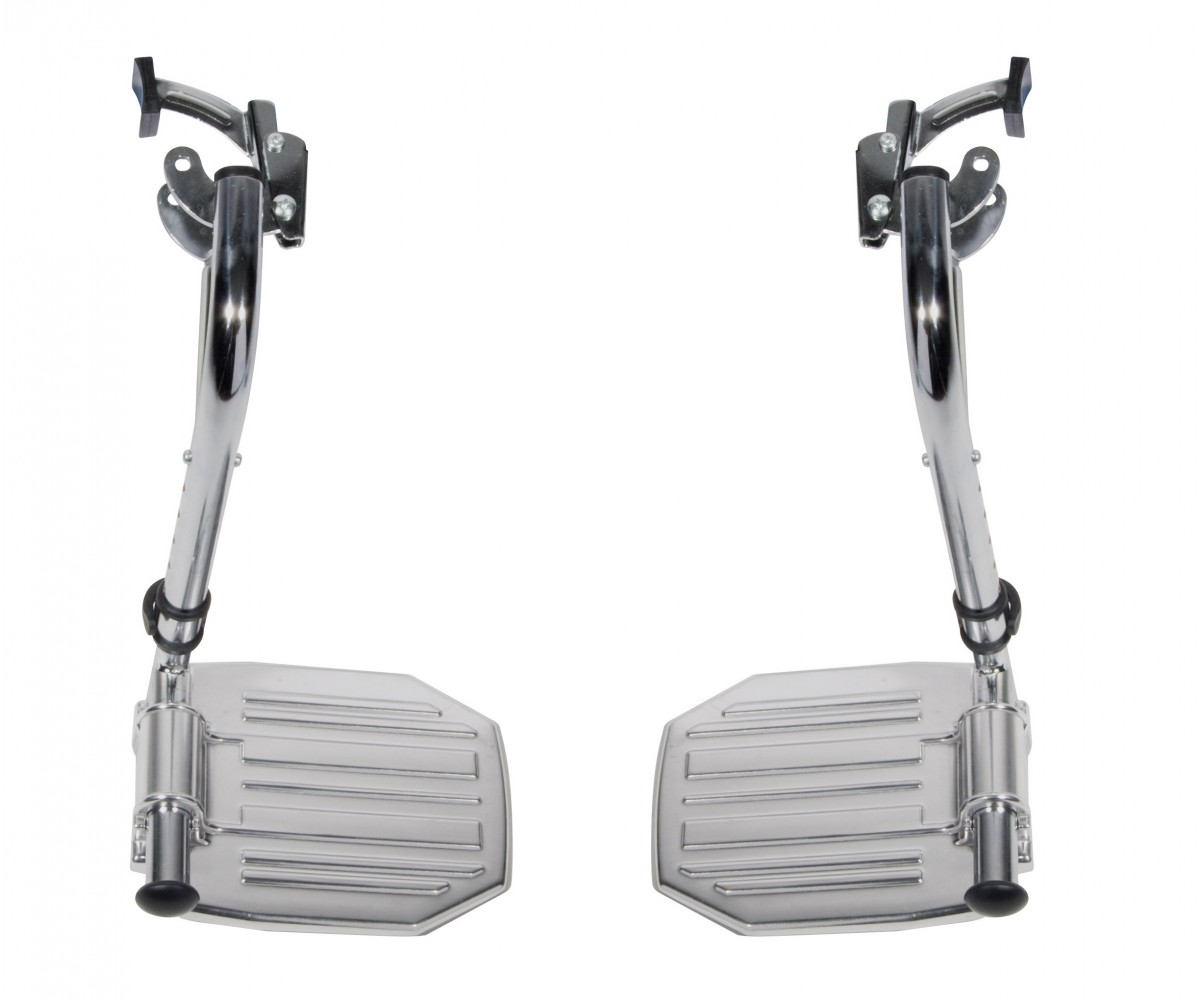 Chrome Swing Away Footrests with Aluminum Footplates