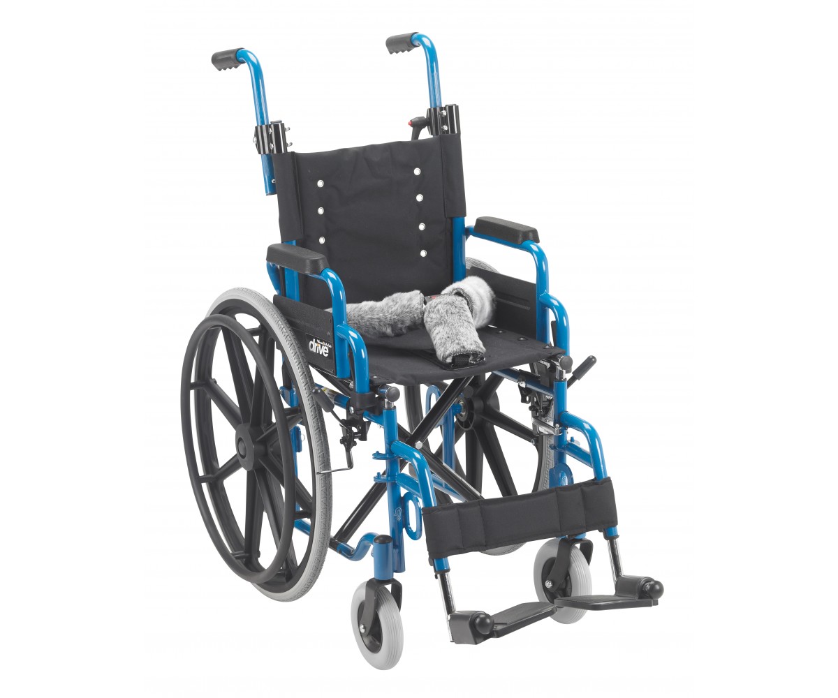 Wallaby Pediatric Blue 14" Folding Wheelchair