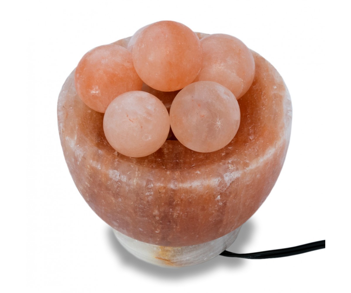 7 in. bowl salt lamps with 6 massage crystal salt