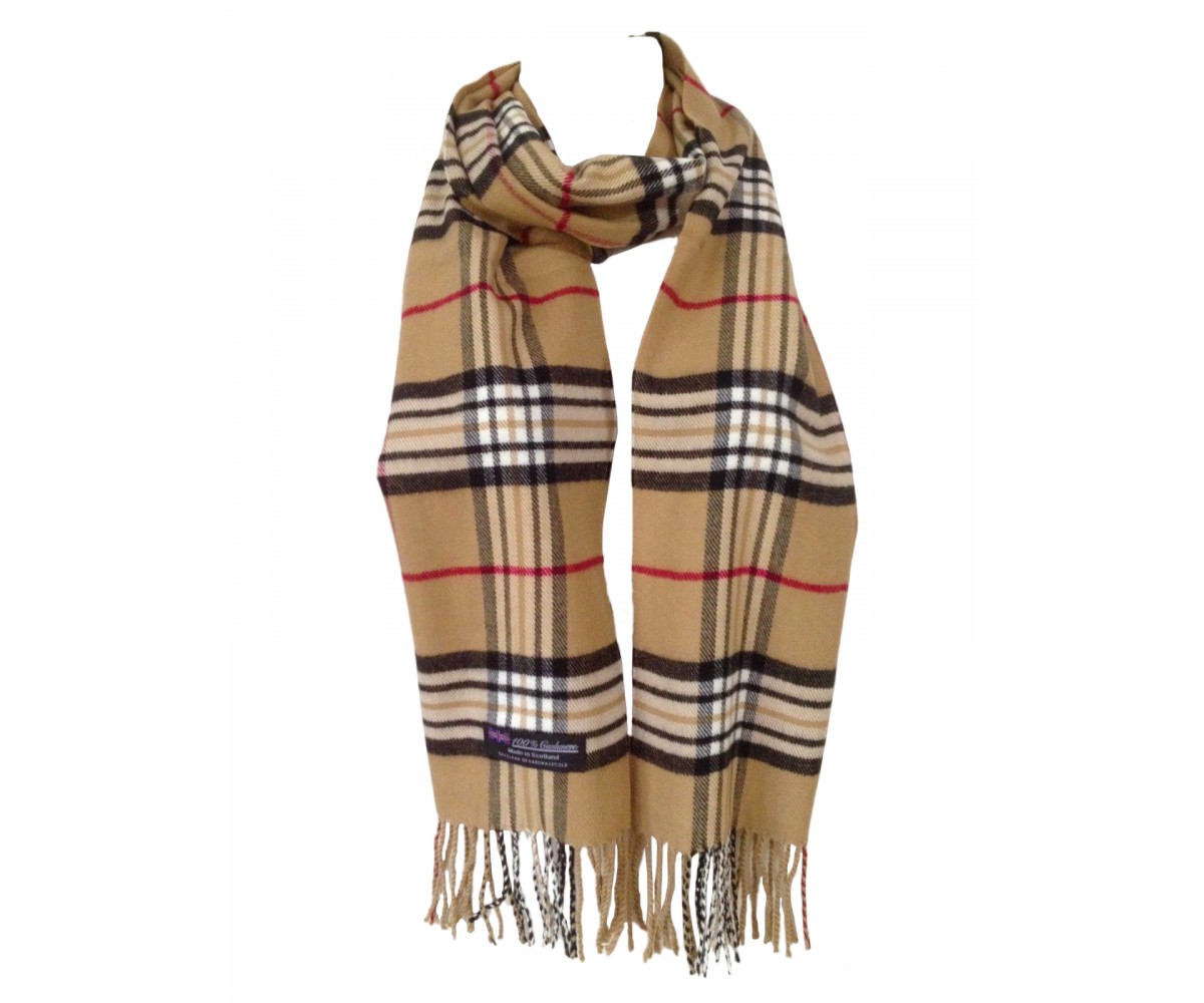 Cashmere Feel Plaid Scarves(New England Plaid) - Camel