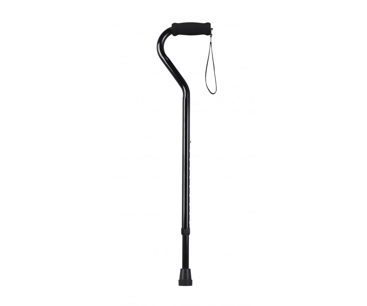 Foam Grip Offset Handle Black Walking CaneFoam Grip Offset Handle Walking Cane