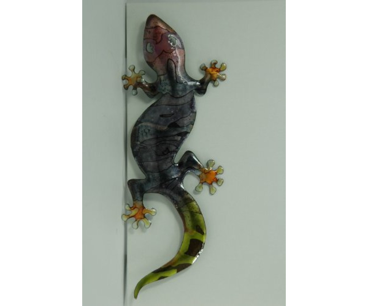 Bovano Enamel Wall Art Home Decor Large Purple Gecko