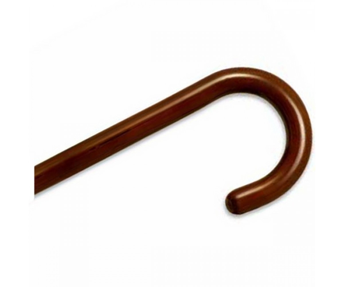 Wood Cane With Tourist Handle - Walnut Stain