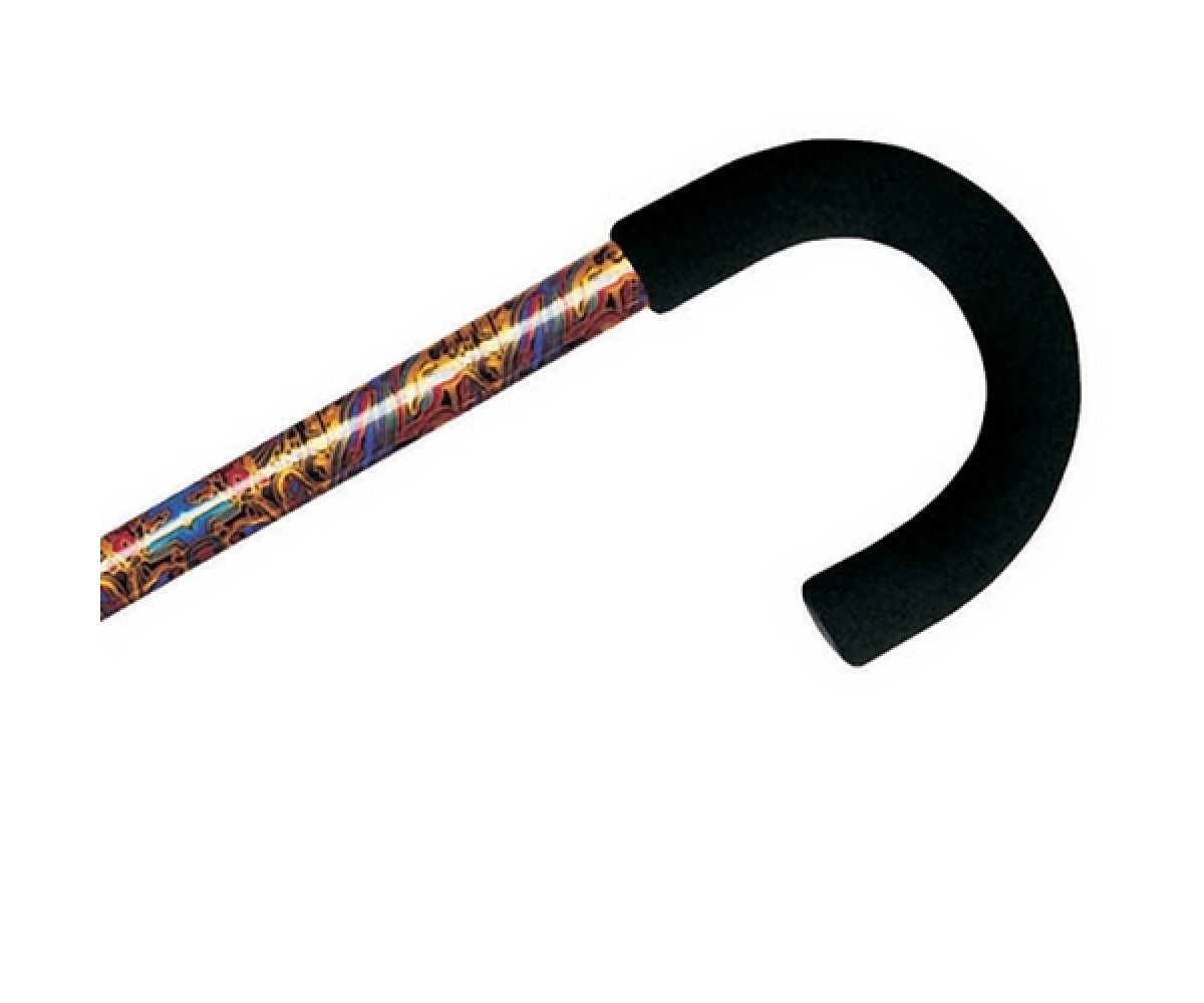 Tourist Adjustable Aluminum Cane With Foam Handle - Paisley