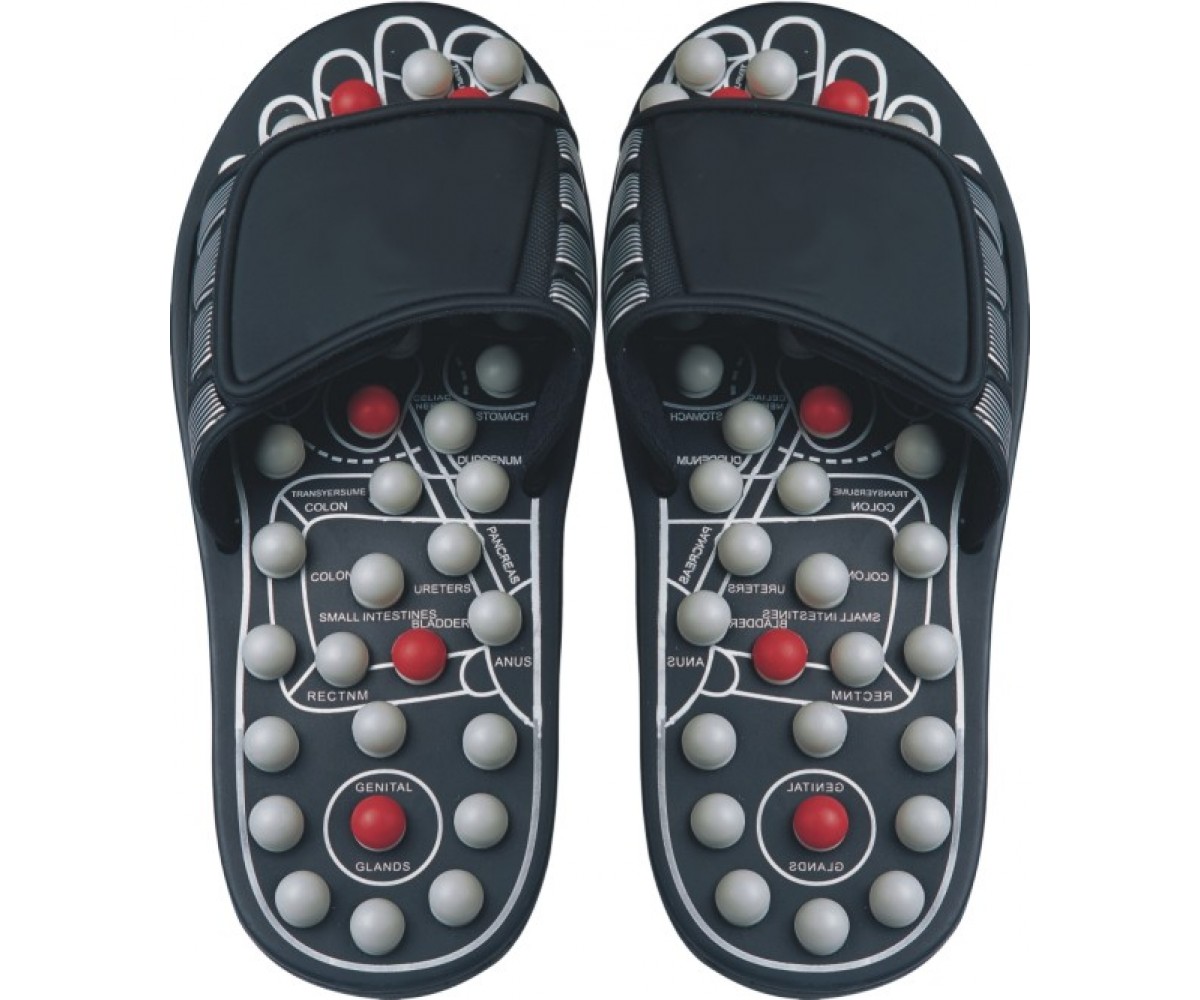 DeluxeComfort Reflexology Sandals Black Pearl Large Euro