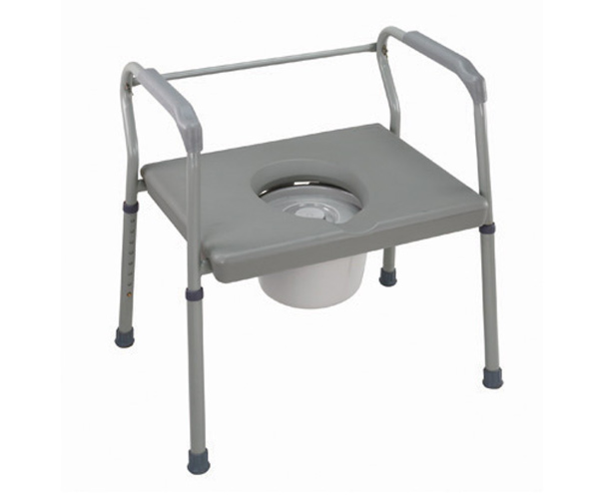 Heavy-Duty Steel Commode w/ Platform Seat