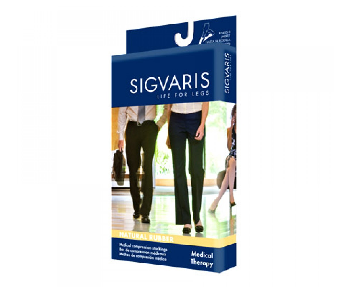 Sigvaris Natural Rubber Open Toe Unisex Thigh Highs No Grip Top