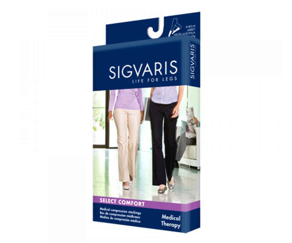 Sigvaris 860 Select Comfort Series 30 40 mmHg Womens Closed Toe Pantyhose, White - L3