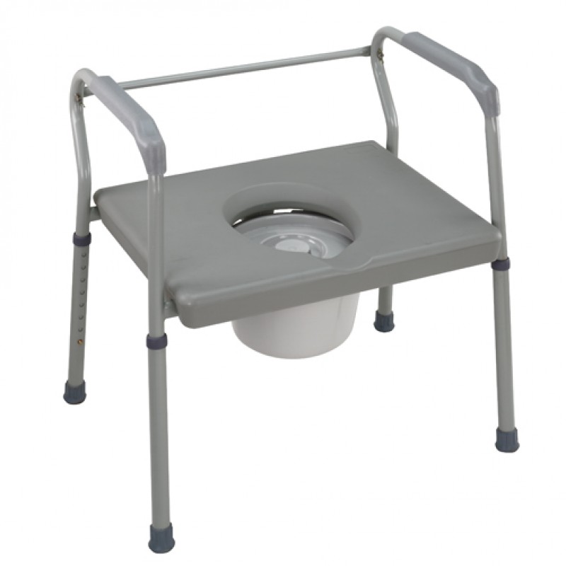 DuroMed DMI HeavyDuty Steel Commode With Platform Seat