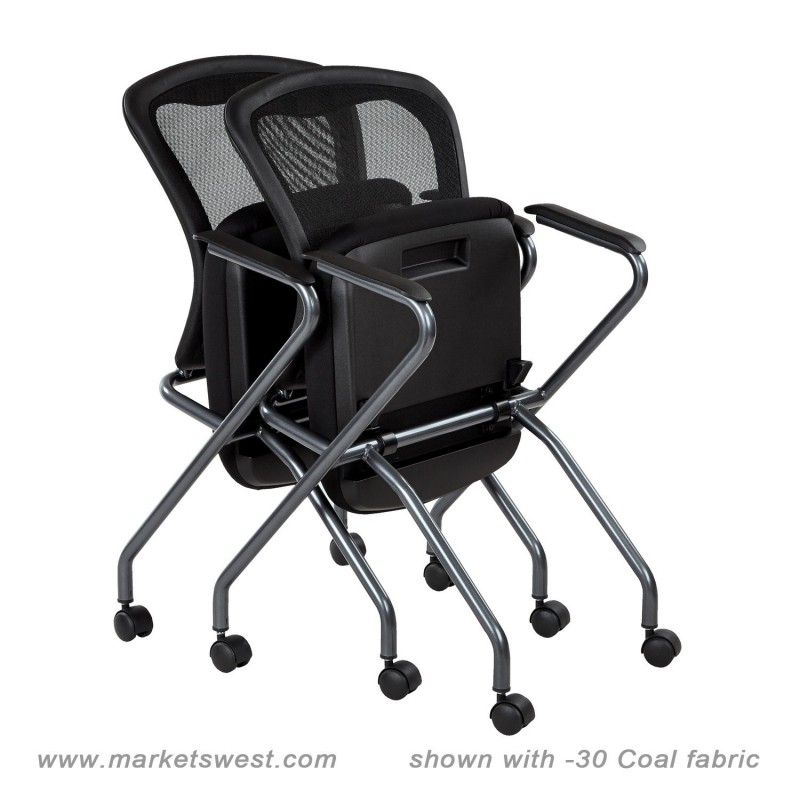 Deluxe Folding Chair with ProGrid Back, Arms and