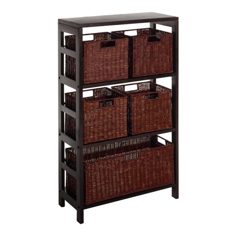 Winsome Wood 92625 Leo Decorative Storage Cabinet With Baskets