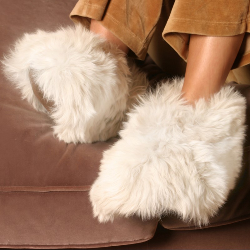 Mens Suede & Alpaca Fur Slippers ~ Friendly Fur Alpaca Fleece | Sun Valley  Alpaca Co.