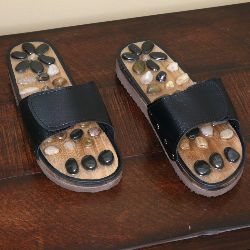 DeluxeComfort.com Deluxe Comfort Womens Natural Gem Stone Reflexology Sandals, Size 6 - Stunning 