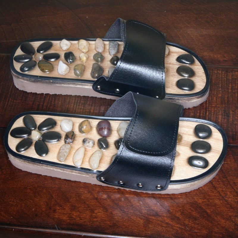 DeluxeComfort.com Deluxe Comfort Womens Natural Gem Stone Reflexology Sandals, Size 8 - Stunning 
