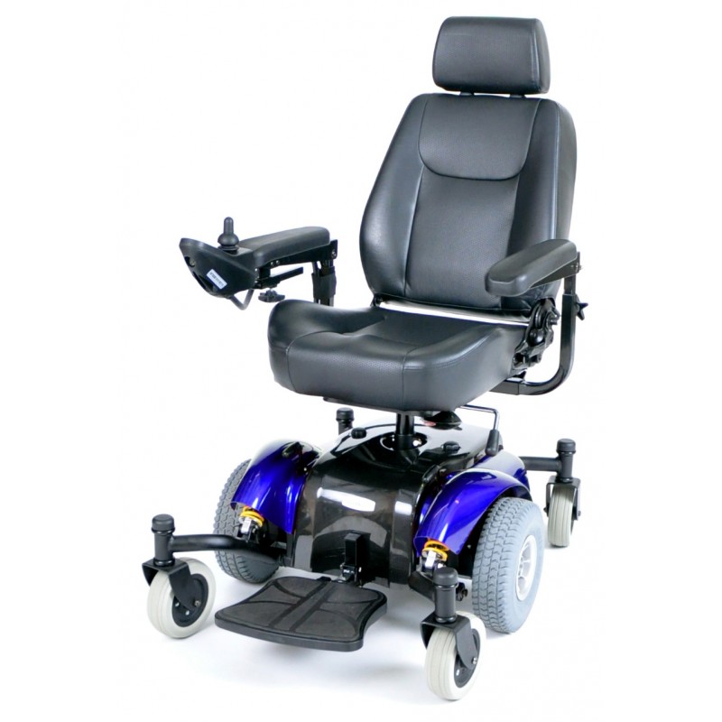 Blue Intrepid MidWheel Power Wheelchair with Captain