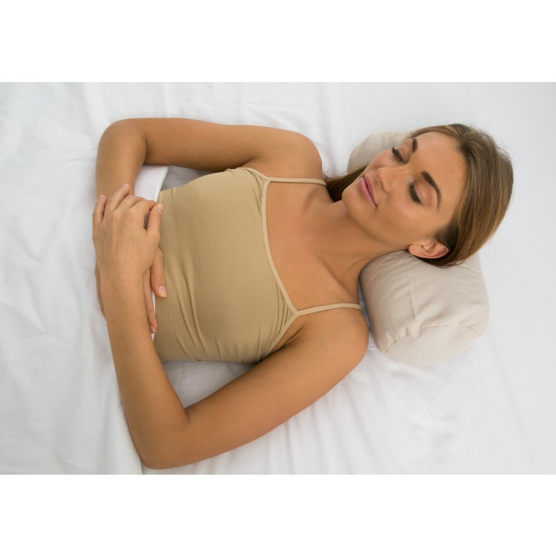 Buckwheat Pillow Neck Roll Pillow Tan 37x15x15cm