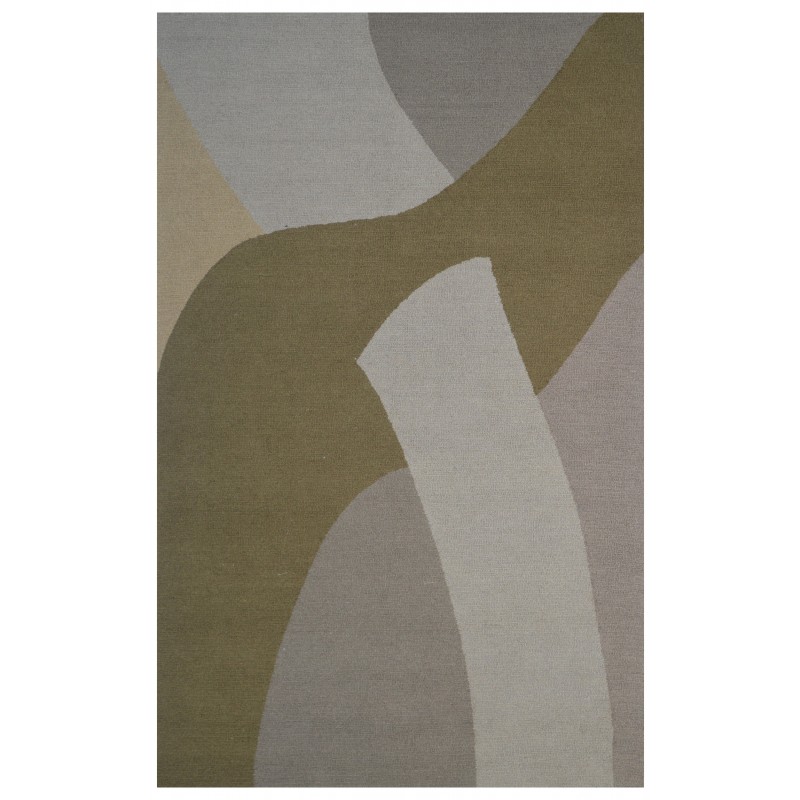 Handmade Wool Modern Green/ Brown 5' x 8' lt1222 Area Rug
