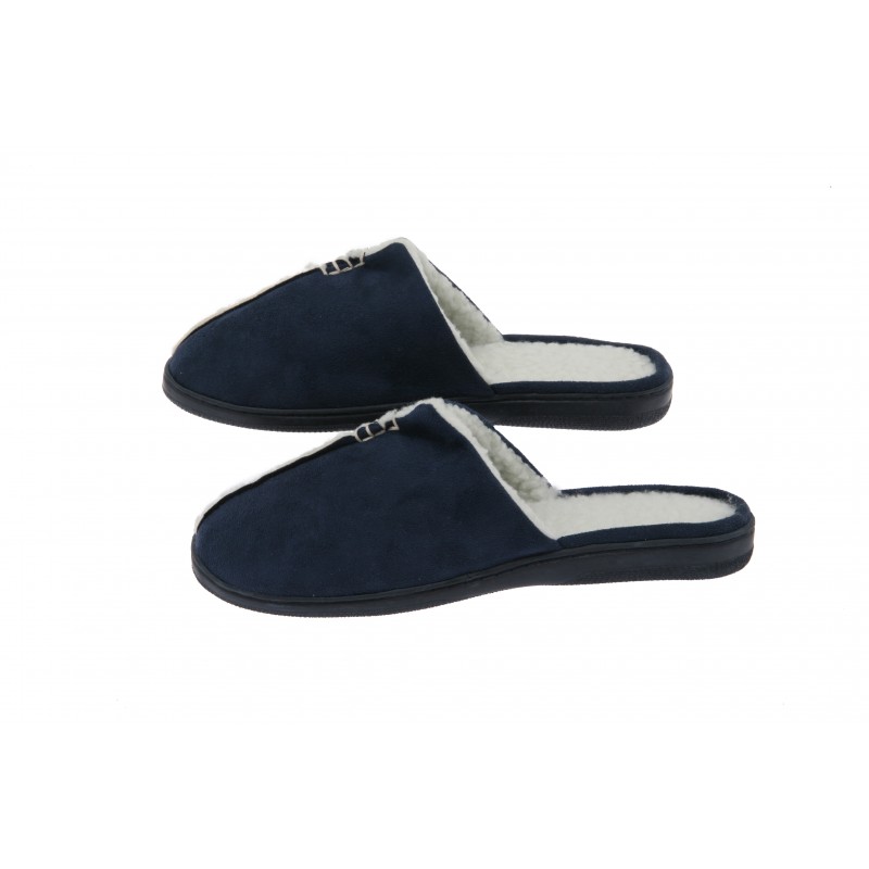 mens navy blue slippers