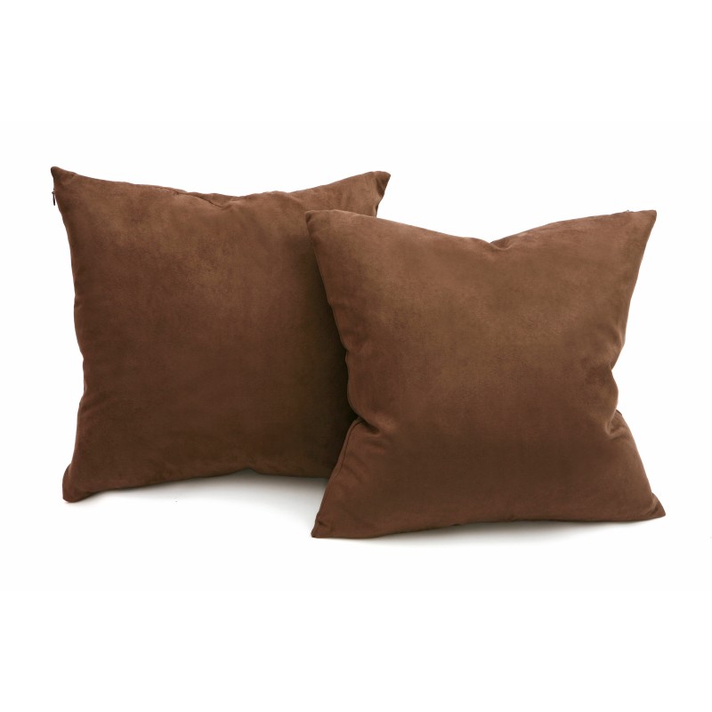 Chocolate Microsuede Couch Pillows / Sets of Two Throw Pillows, 18-Inch-by-18-Inch- Decorative ...