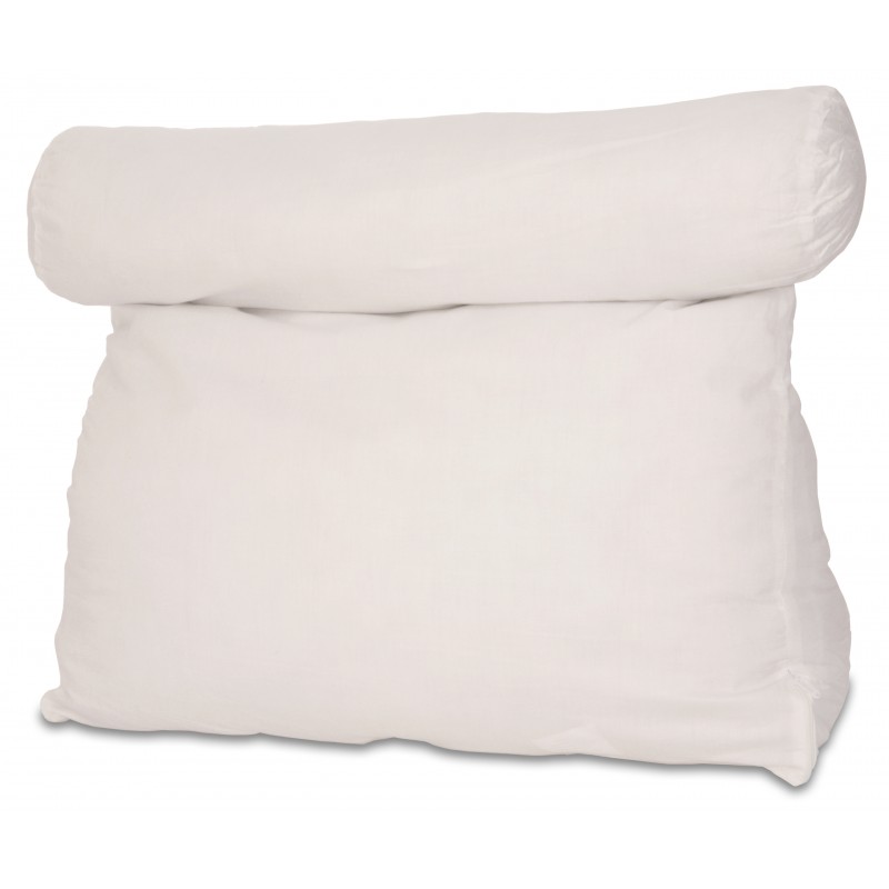 Deluxecomfort Com Deluxe Comfort Relax In Bed Pillow Therapeutic Back Pillow Poly Fiber Foam With Built In Neck Roll Reading And Bed Rest Lounger Bed Pillow White