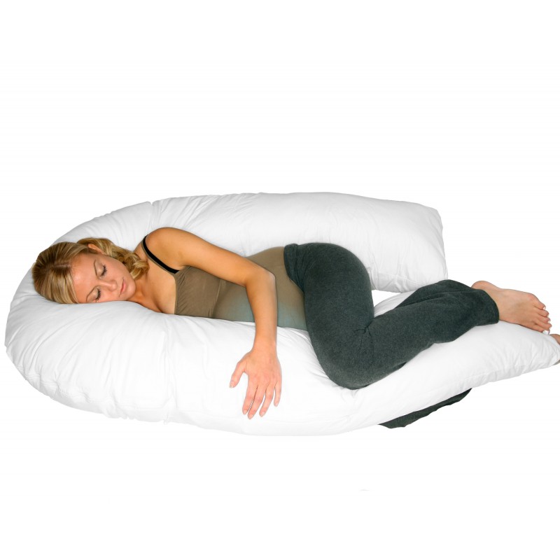 DeluxeComfort Deluxe Comfort Perfect U Full Body Pillow Inspired U Shaped Design Total Body Length Prenatal Pregnancy Pillow Body Pillow White