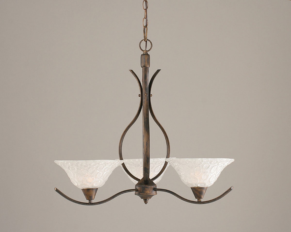 Swoop 3 Light Chandelier Shown In Bronze Finish With