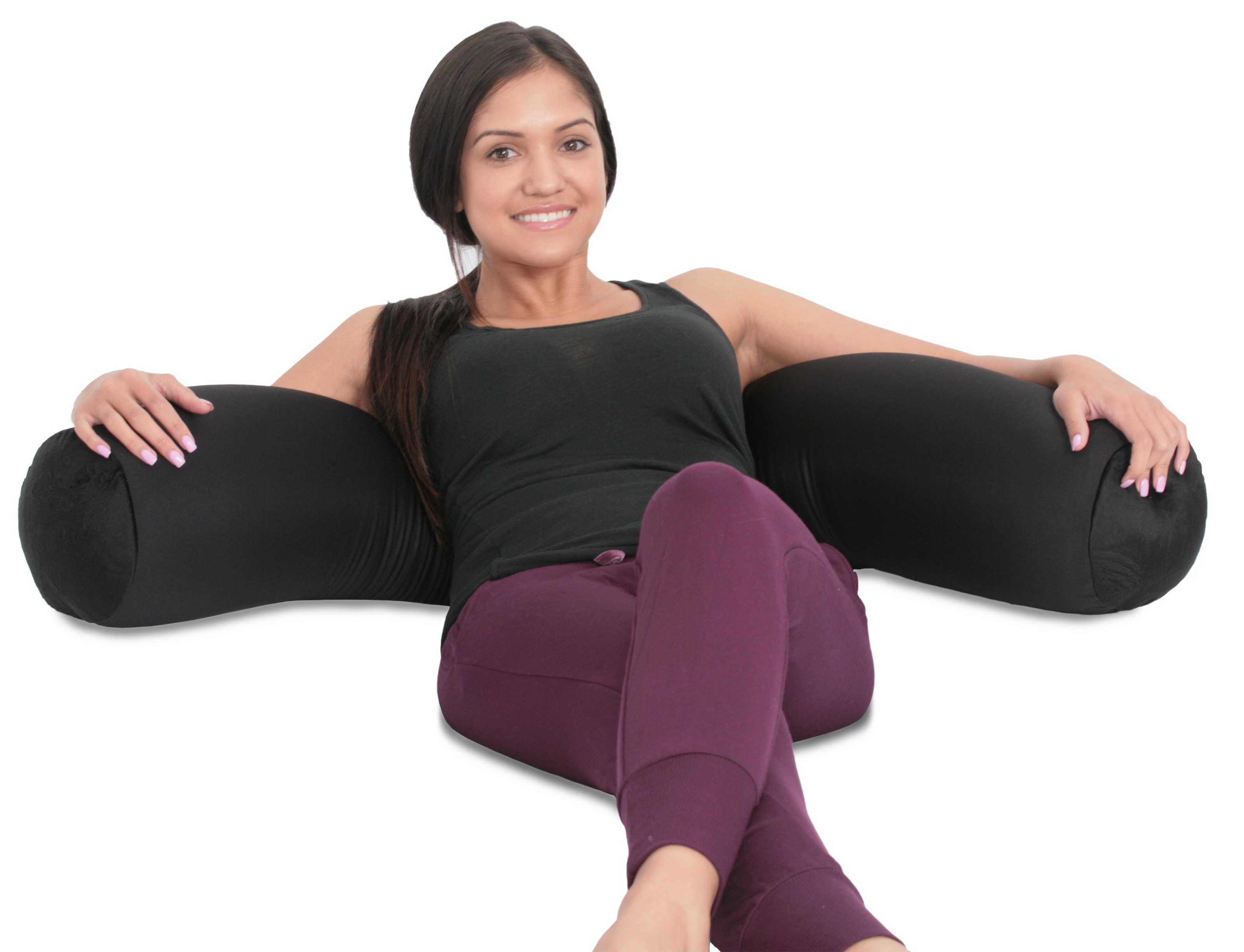 DeluxeComfort Deluxe Comfort Microbead Body Pillow 47 x 7 Mooshi Squishy Soft Prenatal Pregnancy Pillow Full Body Side Sleeper Body Pillow Black