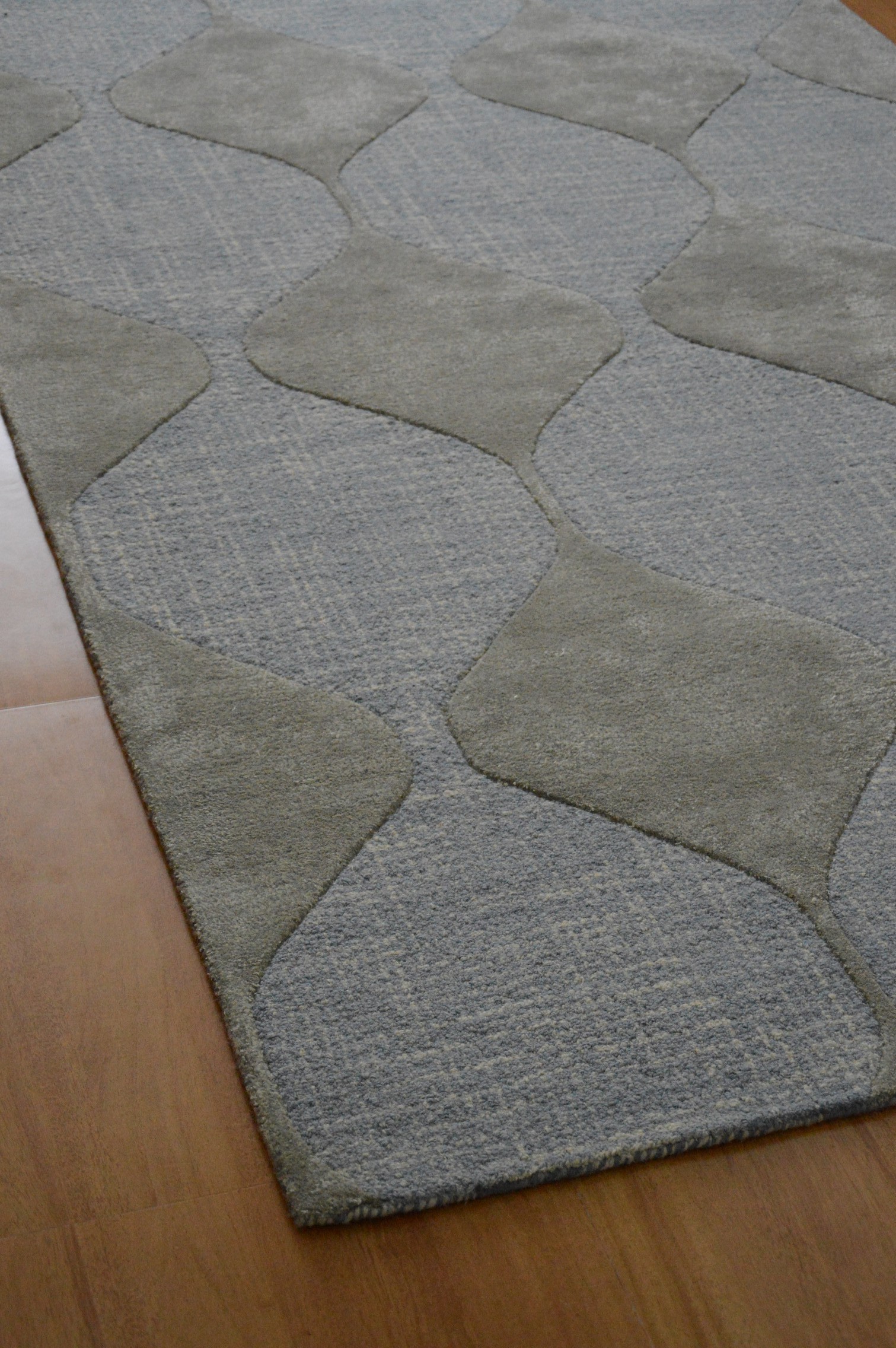 Handmade Wool/ Viscose Modern Light Blue 5' x 8' CH