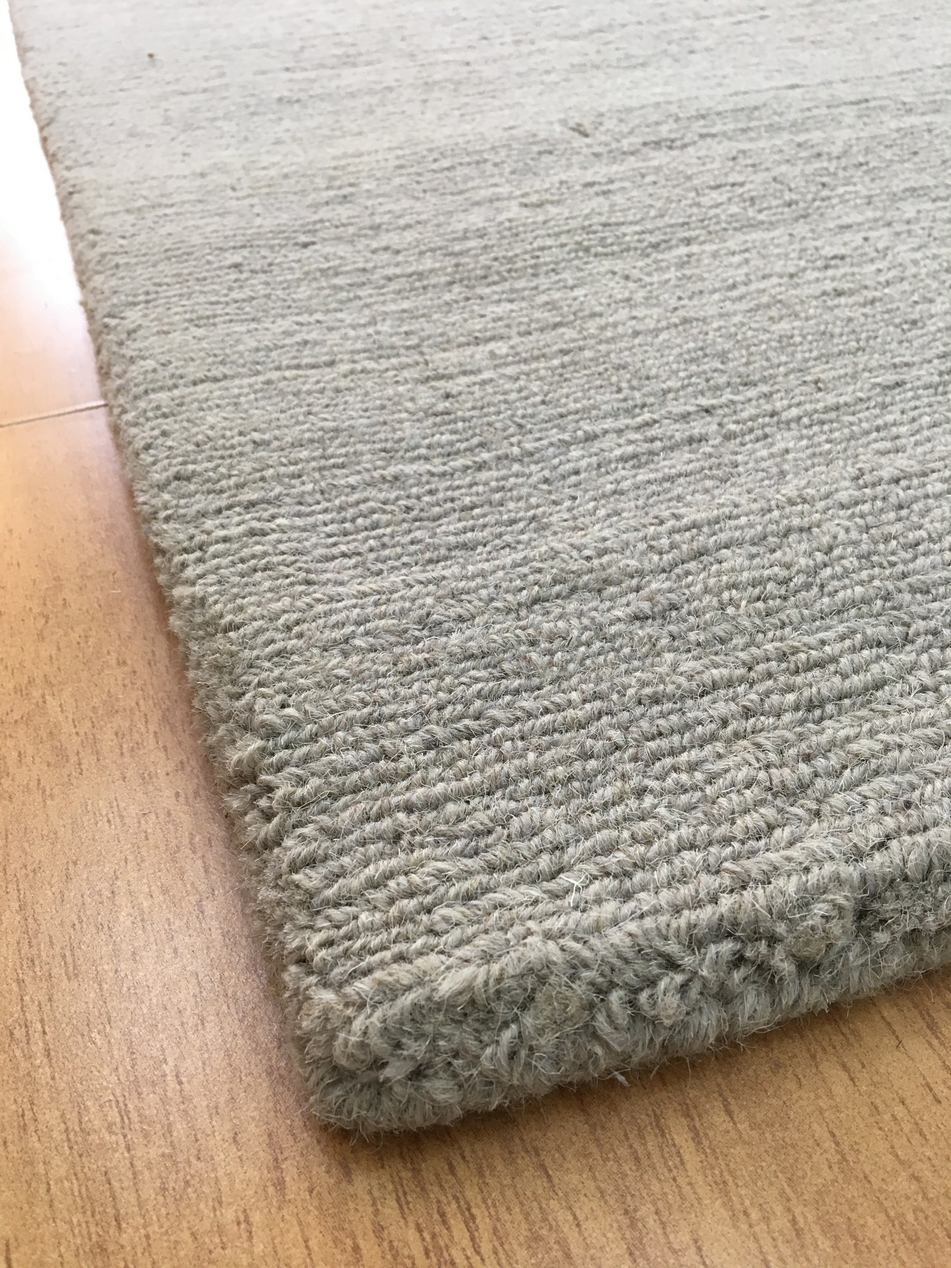Handmade Wool Solid Gray 5' x 8' lt1076 Area Rug