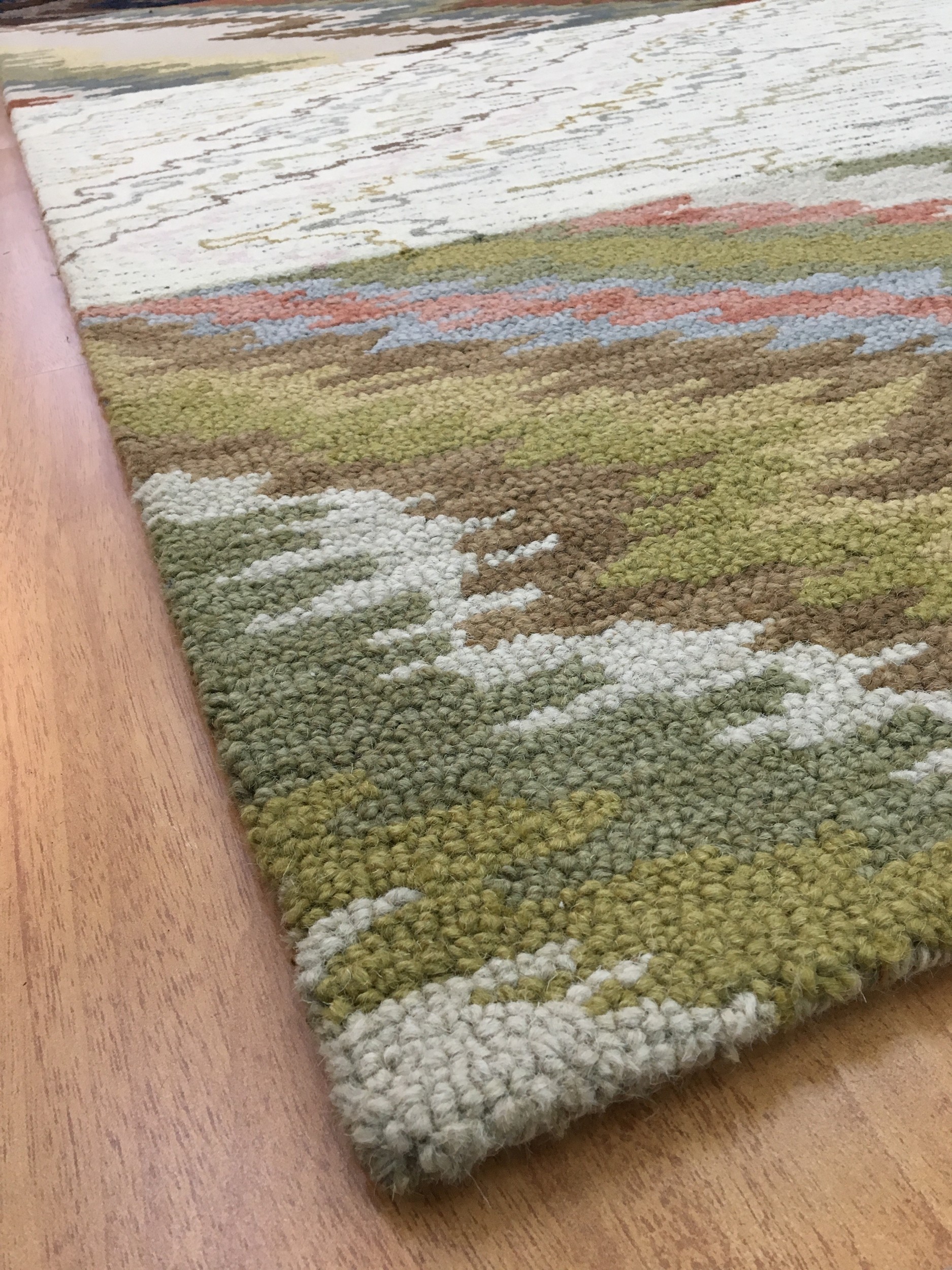 Handmade Wool Modern Ivory/ Brown 5' x 8' lt1089 Area Rug