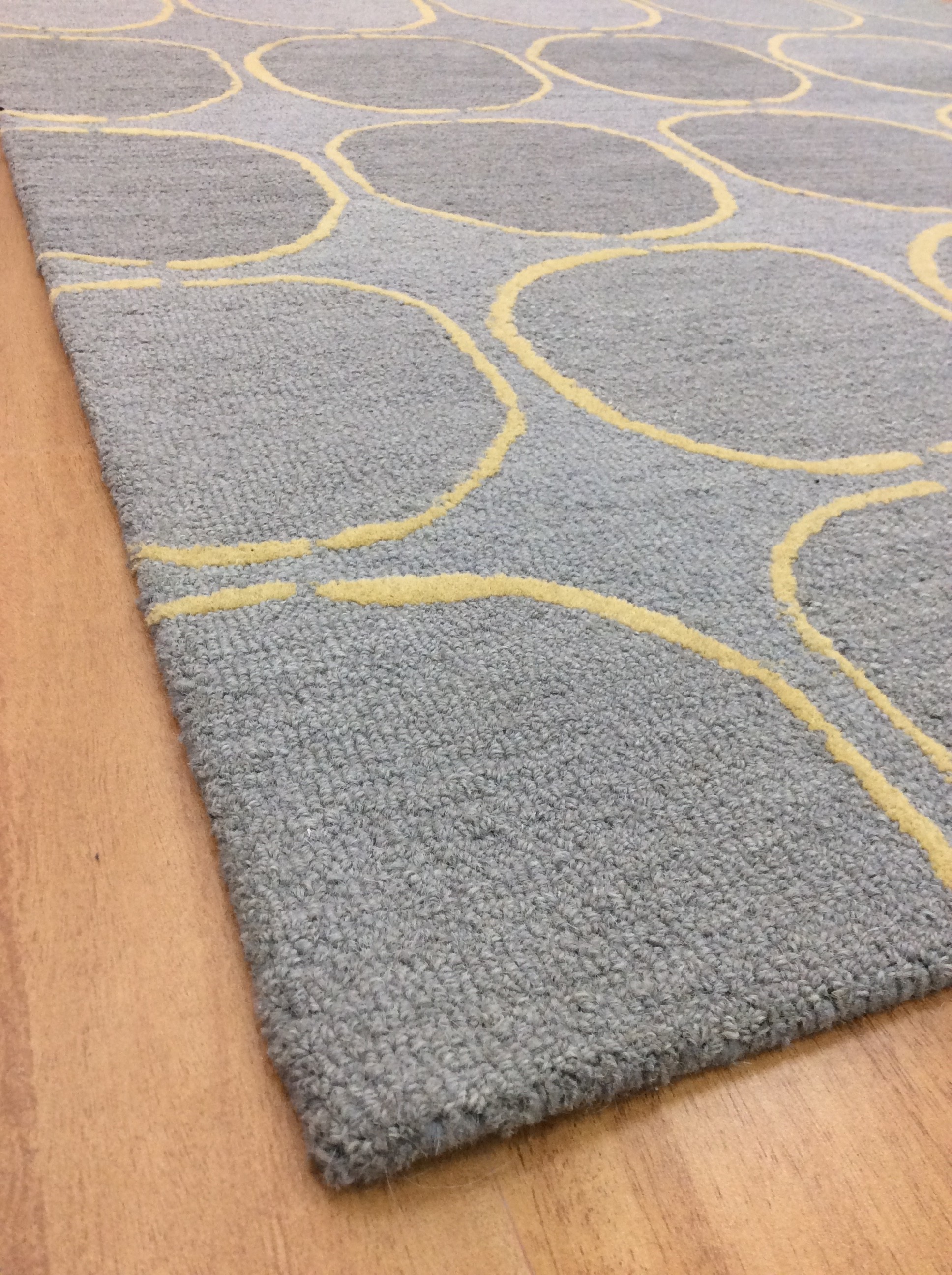 Handmade Wool Modern Gray/ Gold 5' x 8' lt1199 Area Rug