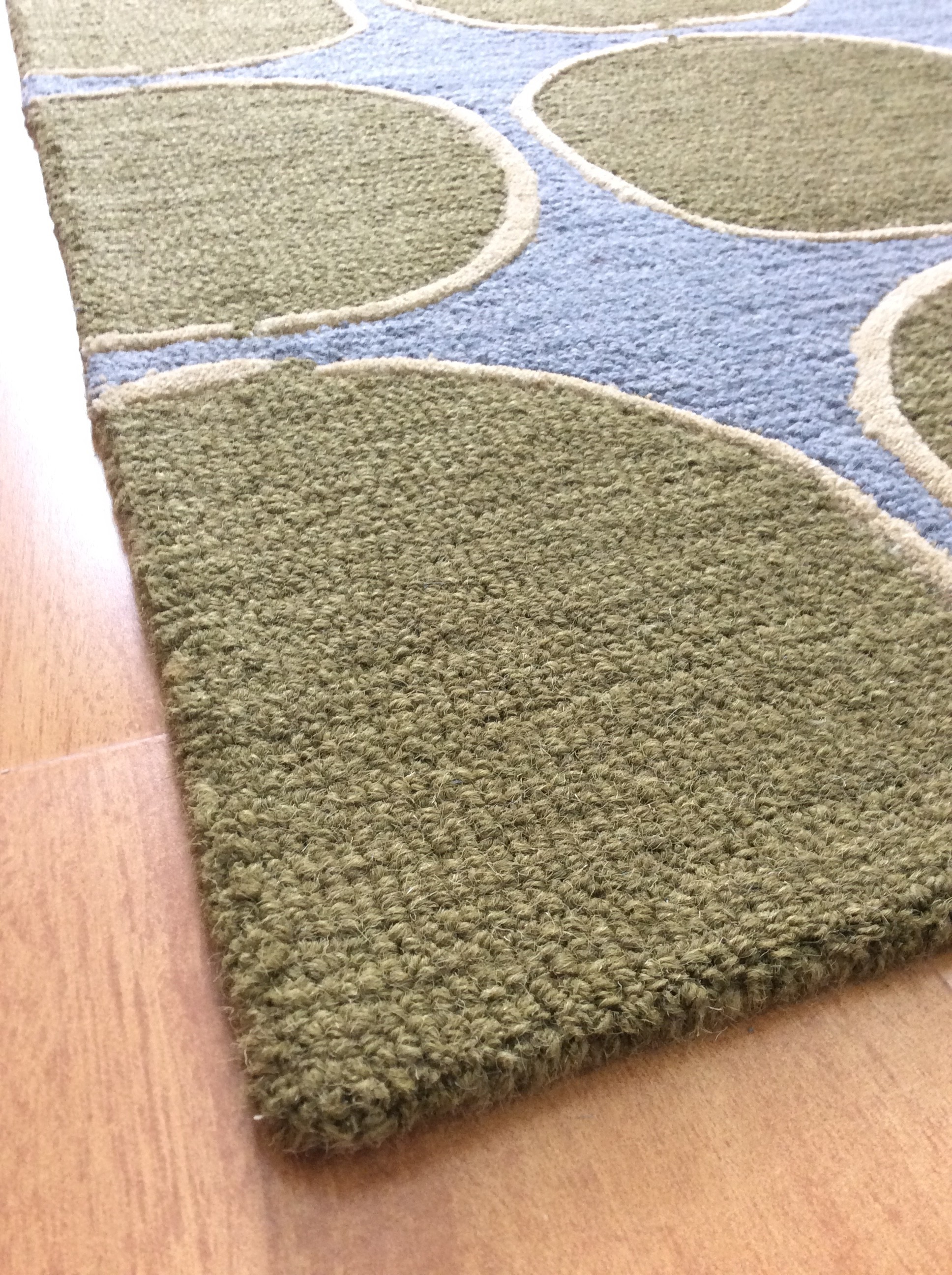 Handmade Wool Blue/ Green 5' x 8' lt1206 Area Rug