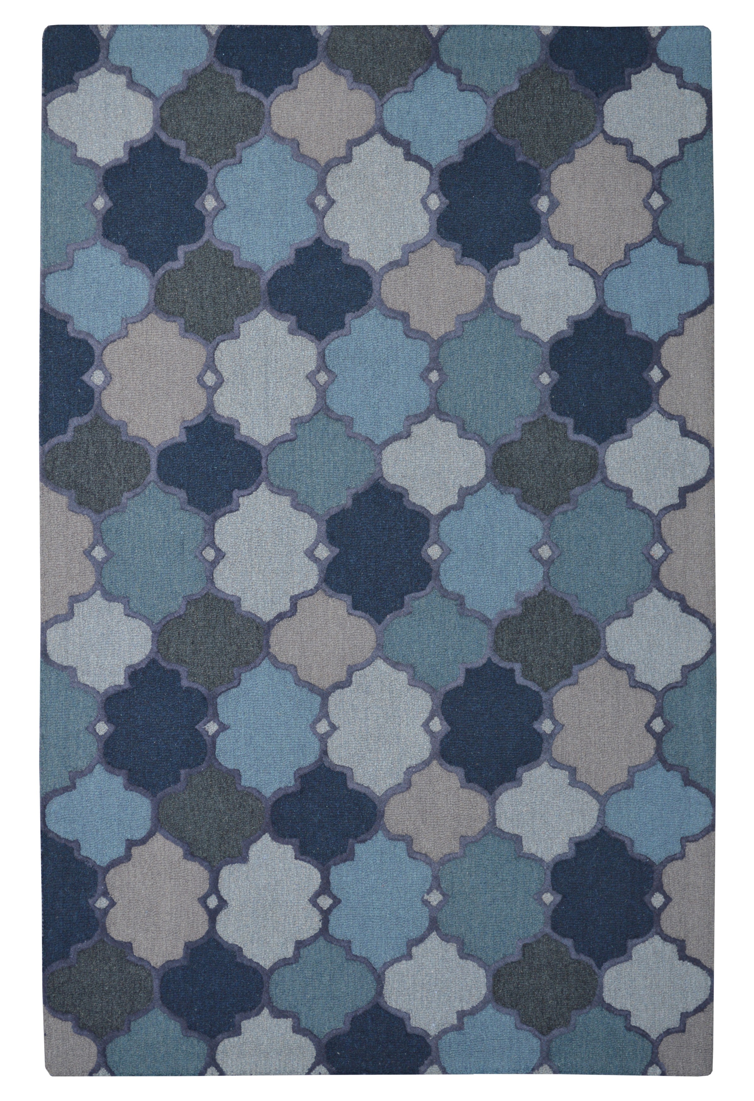 Moroccan Trellis DotnKnot Blue Rug 5' x 8'
