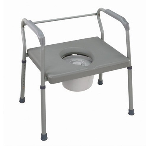 DeluxeComfort Heavy Duty Steel Commode w Platform Seat
