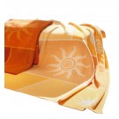 Biederlack Collection Sunburst Throw Blanket, 60" x 50" - Soft And Warm Cotton/Acrylic Knit - Exclusively Made By Biederlack Designs - Easy To Clean Machine Washable - Throw Blanket, Yellow Sunrise