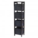 Winsome Wood Capri 4-Section N Storage Shelf - 92241 ,Espresso/Black