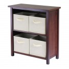Winsome Wood Verona 2-Section M Storage Shelf - 94871 ,Antique Walnut/Beige