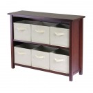 Winsome Wood Verona 2-Section W Storage Shelf - 94891 ,Antique Walnut/Beige