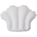 Inflatable Vinyl Bath Pillow With Suction Cups White