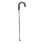 Cane Adj. Round Handle Silver w/Foam Comfort Grip