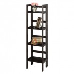 Winsome Wood 14in. Tier Folding Shelf Bookcase - 20852 ,Black