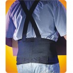 Mesh Industrial Back Support Black With Suspenders