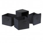 Winsome Wood Capri Foldable Baskets Storage Box (Set of 4) - 22411 ,Black