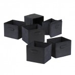 Winsome Wood 22611 Capri Foldable Baskets (Set of 6) - 22611 ,Black